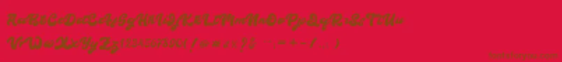 Fonte Boldie – fontes marrons em um fundo vermelho