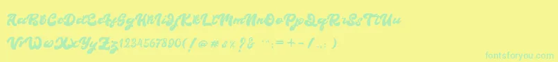 fuente Boldie – Fuentes Verdes Sobre Fondo Amarillo