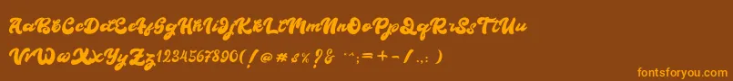 Boldie Font – Orange Fonts on Brown Background