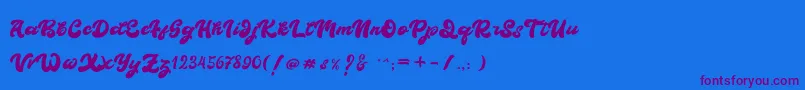 Boldie Font – Purple Fonts on Blue Background