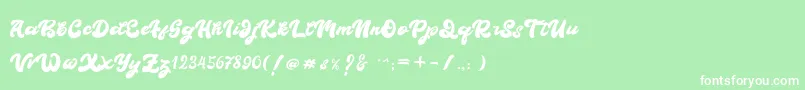 フォントBoldie – 緑の背景に白い文字