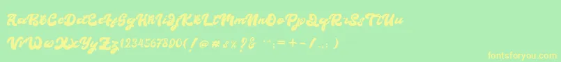 フォントBoldie – 黄色の文字が緑の背景にあります