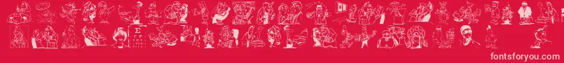 Hellodoc Font – Pink Fonts on Red Background