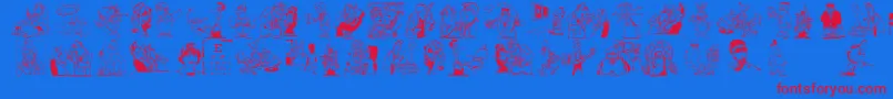 Hellodoc Font – Red Fonts on Blue Background