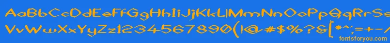 BlackSheaf Font – Orange Fonts on Blue Background