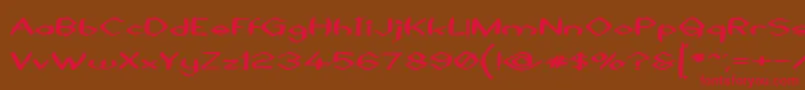 フォントBlackSheaf – 赤い文字が茶色の背景にあります。
