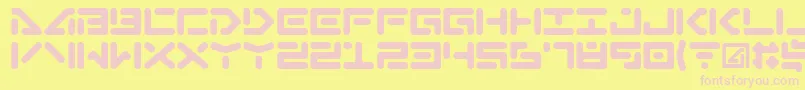 Abduction Font – Pink Fonts on Yellow Background