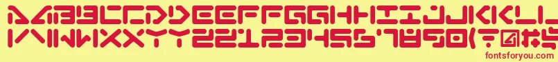 Abduction Font – Red Fonts on Yellow Background