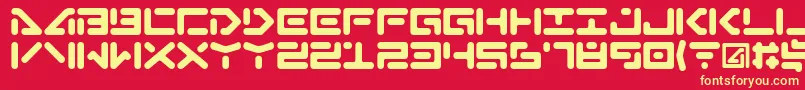 Abduction Font – Yellow Fonts on Red Background