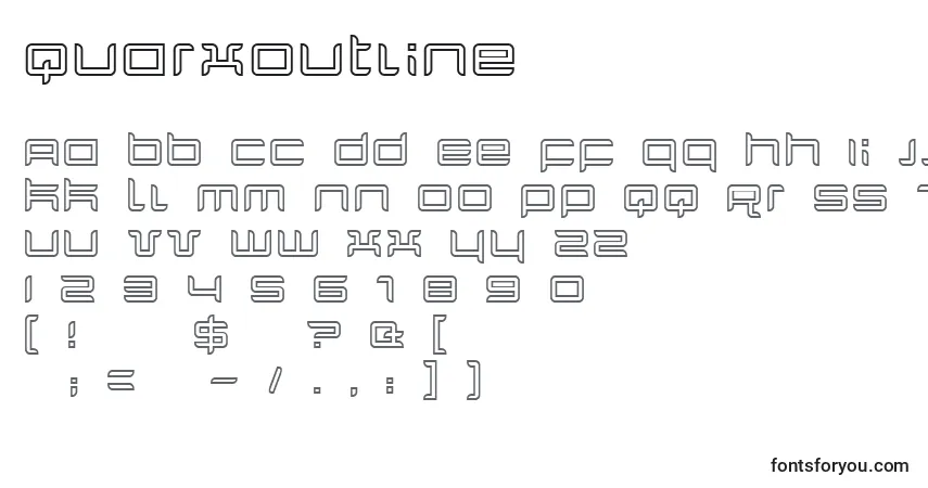 Fuente QuarxOutline - alfabeto, números, caracteres especiales