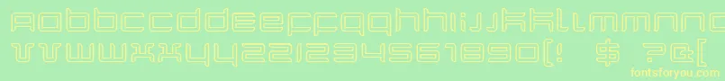 QuarxOutline Font – Yellow Fonts on Green Background