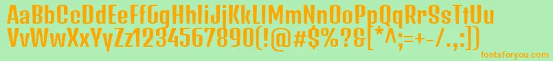 DenkoneRegular Font – Orange Fonts on Green Background