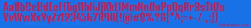 DenkoneRegular Font – Red Fonts on Blue Background