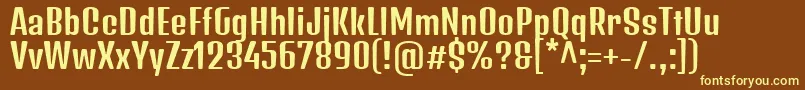 Шрифт DenkoneRegular – жёлтые шрифты на коричневом фоне