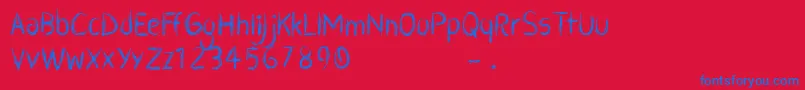 CfzombiepartyRegular Font – Blue Fonts on Red Background