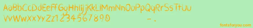 CfzombiepartyRegular Font – Orange Fonts on Green Background