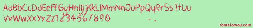 CfzombiepartyRegular Font – Red Fonts on Green Background