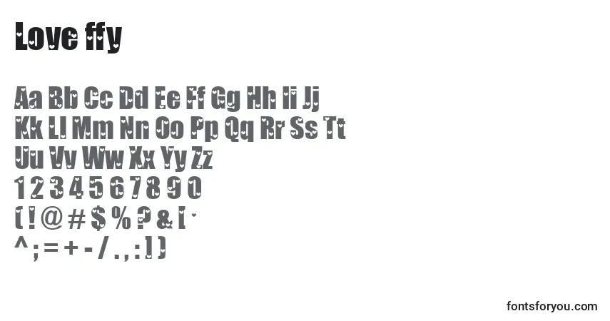 Fuente Love ffy - alfabeto, números, caracteres especiales