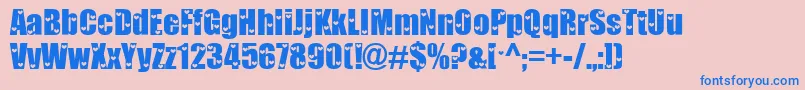 Love ffy Font – Blue Fonts on Pink Background