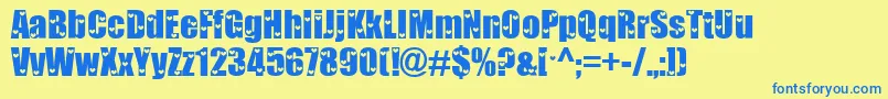 Love ffy Font – Blue Fonts on Yellow Background