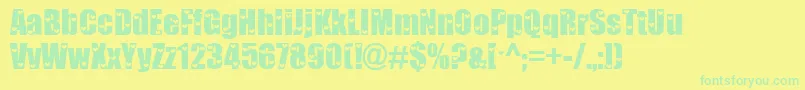 Police Love ffy – polices vertes sur fond jaune