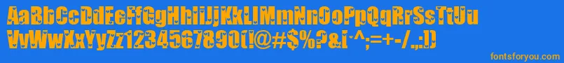 Love ffy Font – Orange Fonts on Blue Background