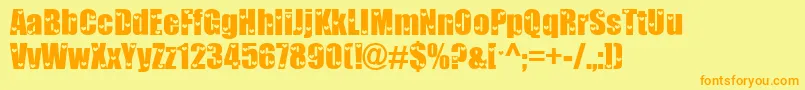 Love ffy Font – Orange Fonts on Yellow Background