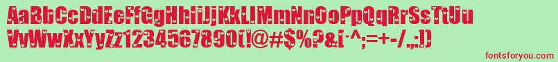 Love ffy Font – Red Fonts on Green Background