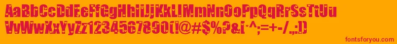 Love ffy-Schriftart – Rote Schriften auf orangefarbenem Hintergrund