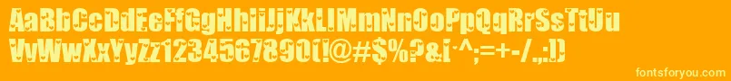 Love ffy Font – Yellow Fonts on Orange Background
