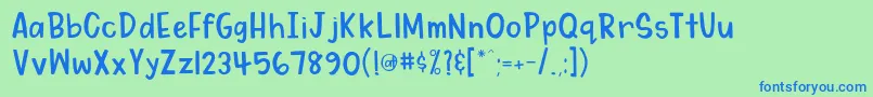 MydearwatsonRegular Font – Blue Fonts on Green Background