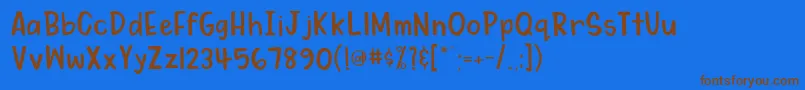 Fonte MydearwatsonRegular – fontes marrons em um fundo azul