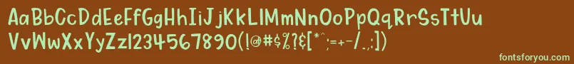 Шрифт MydearwatsonRegular – зелёные шрифты на коричневом фоне