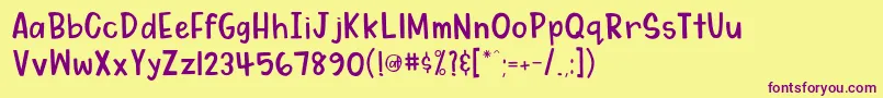 MydearwatsonRegular Font – Purple Fonts on Yellow Background