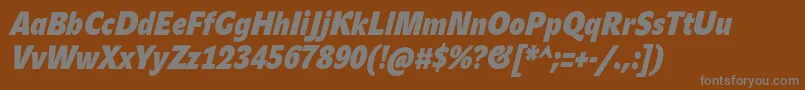 JohnsanscondHeavyProBoldItalic Font – Gray Fonts on Brown Background