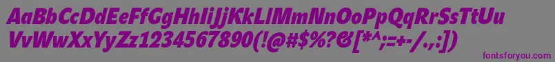 JohnsanscondHeavyProBoldItalic-Schriftart – Violette Schriften auf grauem Hintergrund