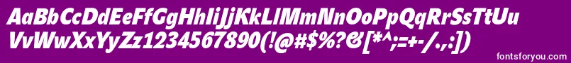 JohnsanscondHeavyProBoldItalic Font – White Fonts on Purple Background