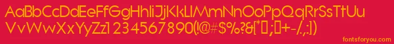 フォントSaborssk – 赤い背景にオレンジの文字