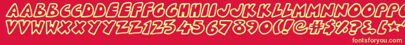 PlanetoidX Font – Yellow Fonts on Red Background