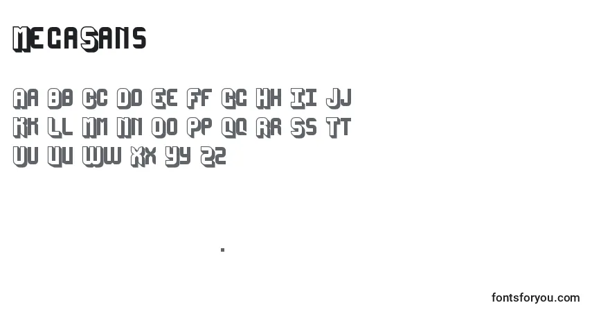 Шрифт MegaSans – алфавит, цифры, специальные символы