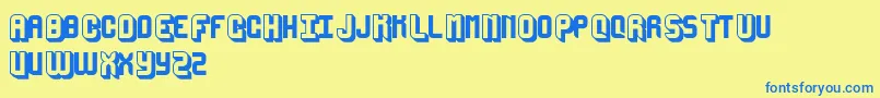 MegaSans Font – Blue Fonts on Yellow Background