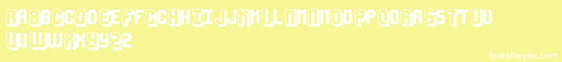 Шрифт MegaSans – белые шрифты на жёлтом фоне