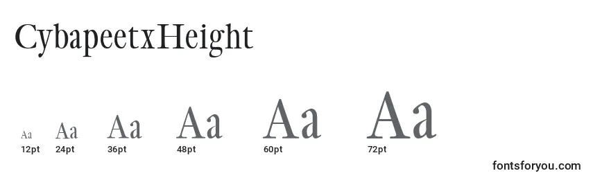CybapeetxHeight Font Sizes