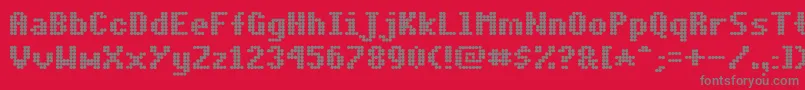 Dotmbold Font – Gray Fonts on Red Background