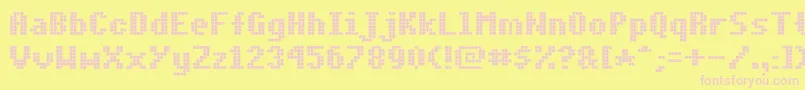 Dotmbold Font – Pink Fonts on Yellow Background