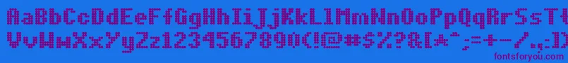 More about Dotmbold Font Dotmbold Font – Purple Fonts on Blue Background