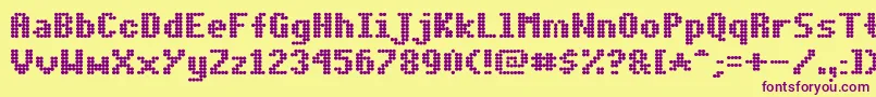 Dotmbold Font – Purple Fonts on Yellow Background