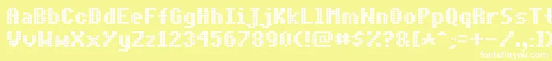 Dotmbold Font – White Fonts on Yellow Background