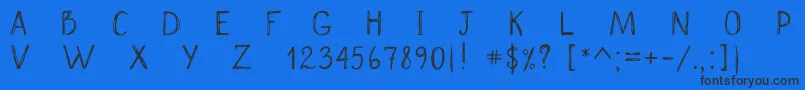 Scrawnynorah Font – Black Fonts on Blue Background