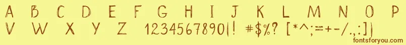 Scrawnynorah Font – Brown Fonts on Yellow Background